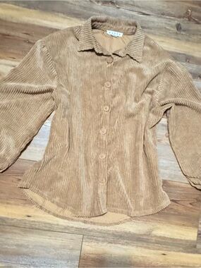 HYFVE Corduroy Button-Front Shirt in Tan